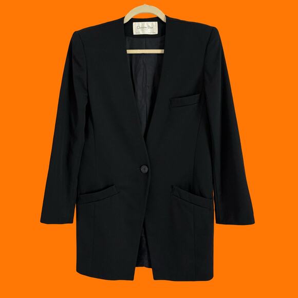 Christian Dior Jackets & Blazers - 80's 90's vintage longline tailored blazer jacket MEDIUM Christian Dior